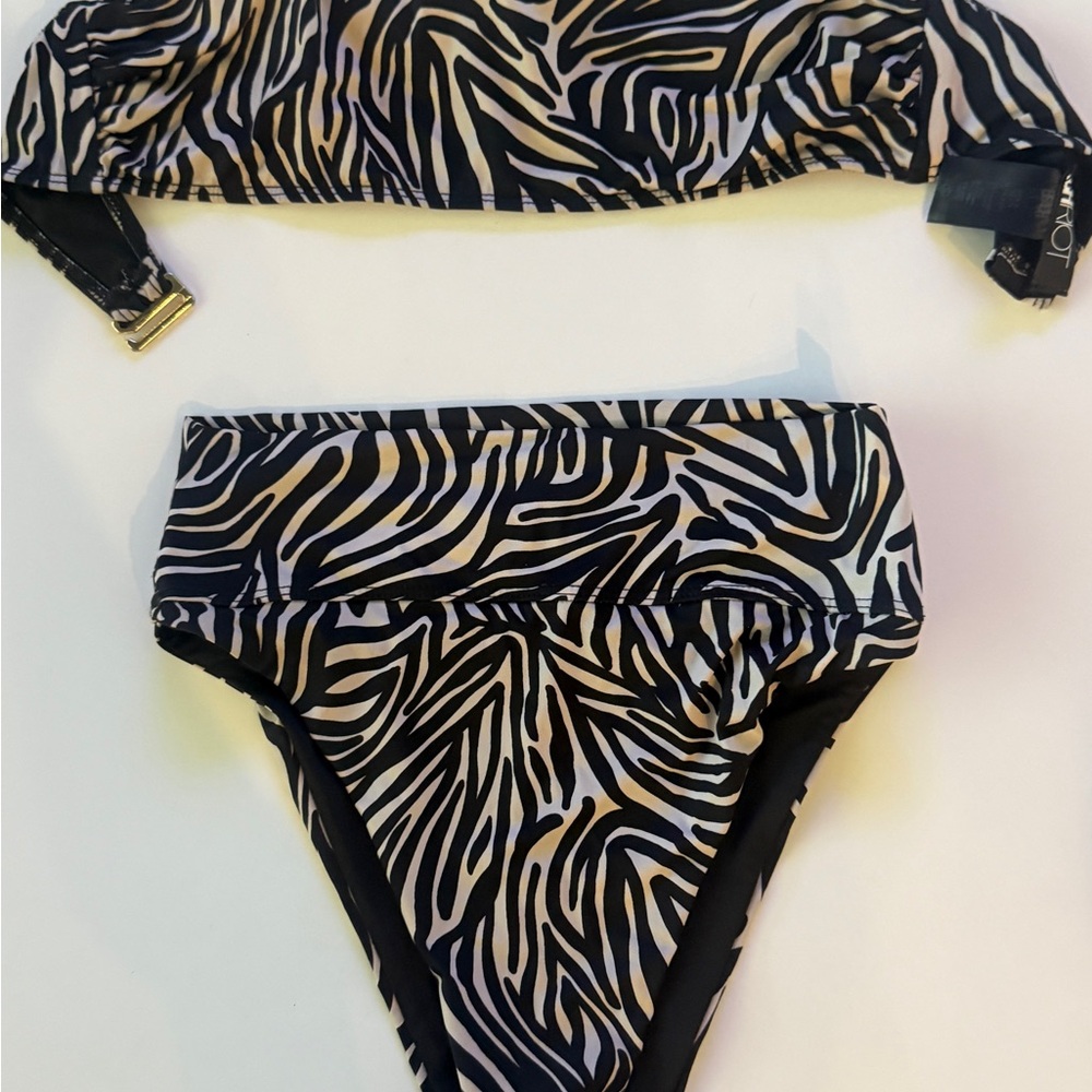 Beach Riot Black and White Animal Print Bikini